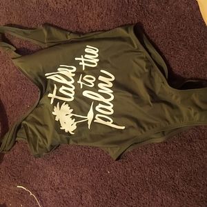Talk to the "palm" Green swim suit